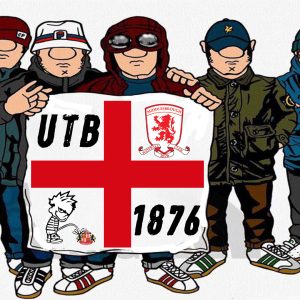 Middlesbrough ULTRAS HOLDING FLAG