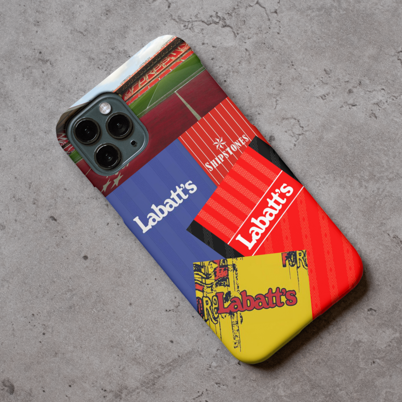 Nottingham Forest Retro Football Shirt Collage Protective Premium Hard Rubber Silicone Phone Case Cover