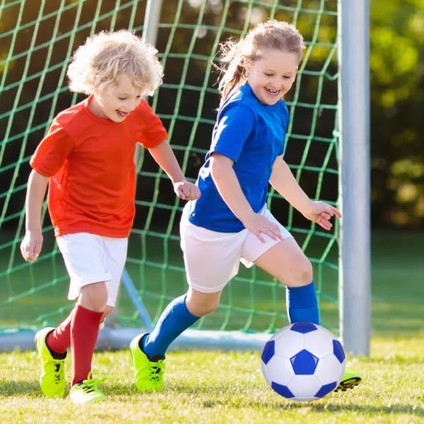 Soccer Ball Size 2,3,4,5 White Blue Outdoor and Indoor School Sports Activity Anti-Explosion Classic Design Suitable for Kids Toddler Boy Gift Training Practice - Image 8