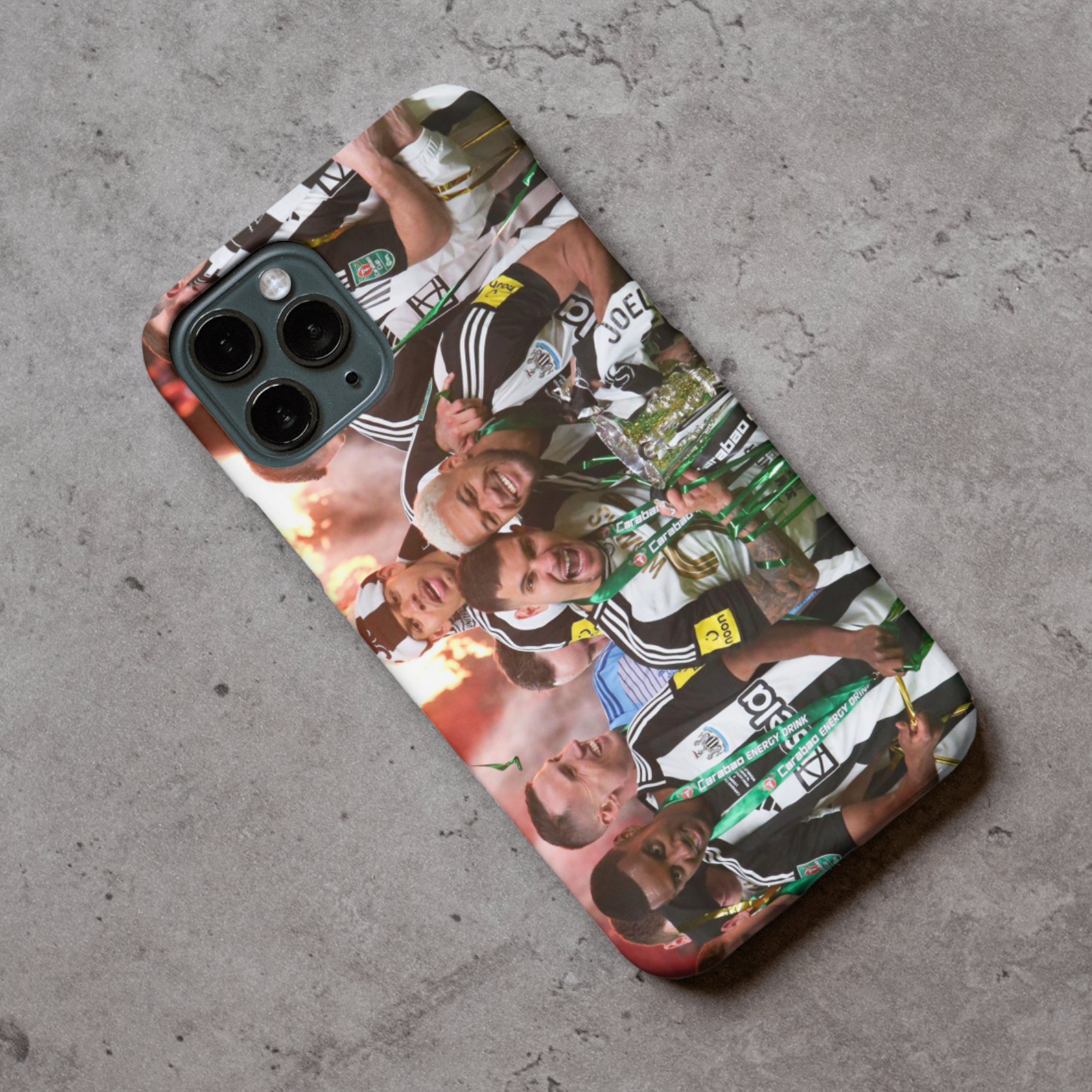 Newcastle United 2025 Cup Winners Protective Premium Hard Rubber Silicone Phone Case Cover