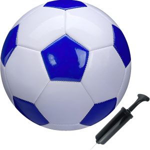 Soccer Ball Size 2,3,4,5 White Blue Outdoor and Indoor School Sports Activity Anti-Explosion Classic Design Suitable for Kids Toddler Boy Gift Training Practice