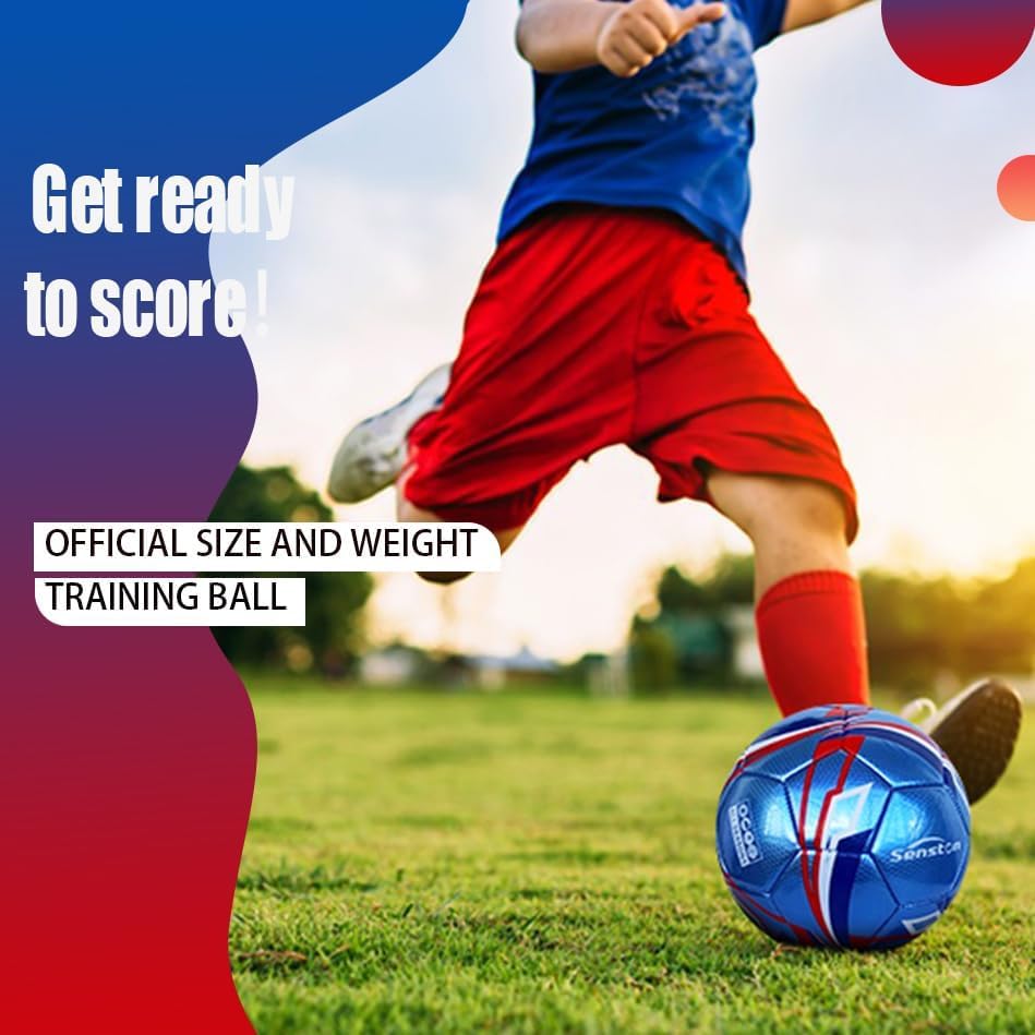 Senston Soccer Ball Size 3 & Size 4 & Size 5 for Kids and Adult Official Match Training Soccer Ball with Pump - Image 4