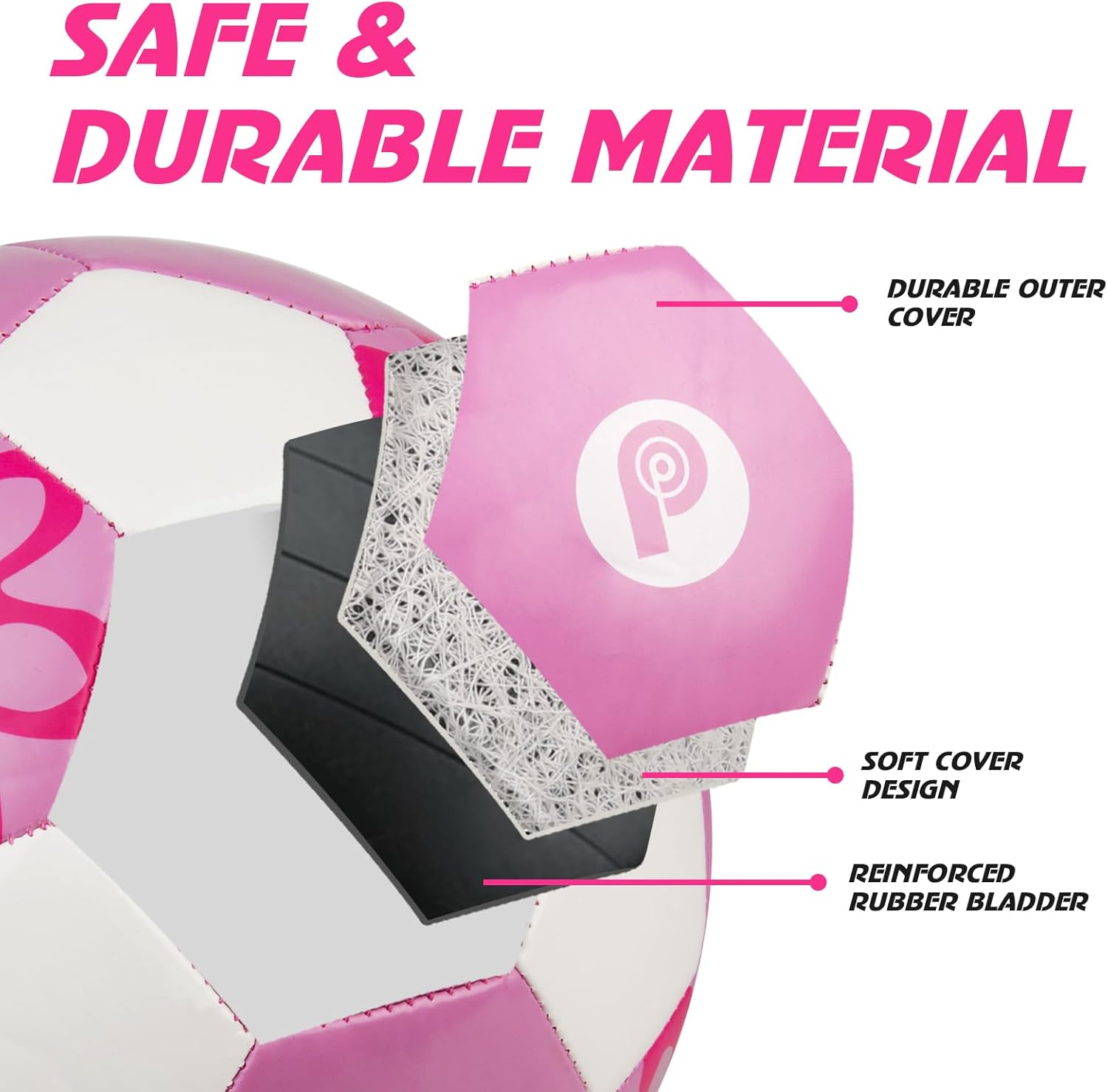 Soccer Ball Size 3, Size 4 - Kids Aged 3-5 6-8 8-12 Outdoors Sports Training Playing Ball Set with Pump Teens Girls Boys Back to School Gift - Image 2