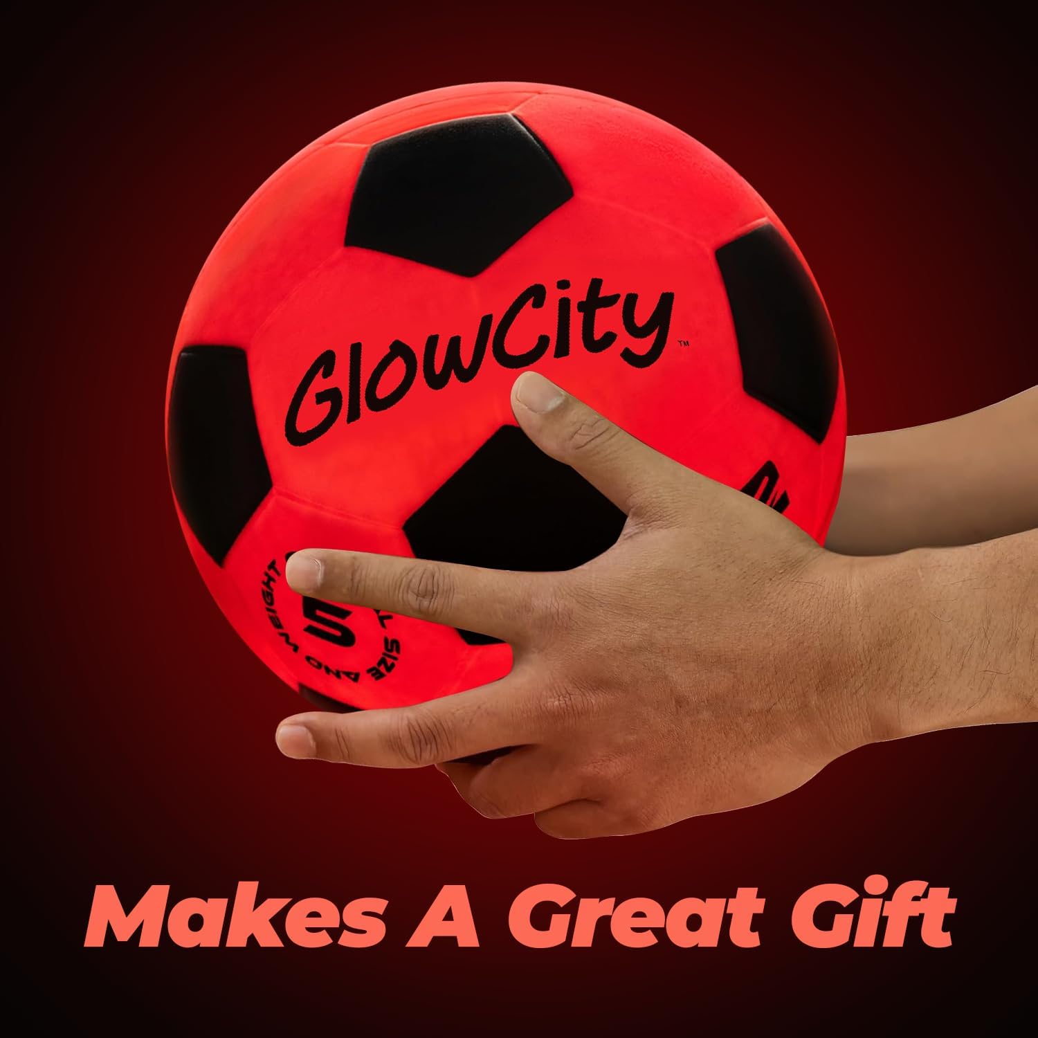 GlowCity Glow in The Dark Soccer Ball | Light Up Indoor/Outdoor Soccer Ball with 2 LED Lights | Pre-Installed Batteries | Fun Gift for Teens - Image 7