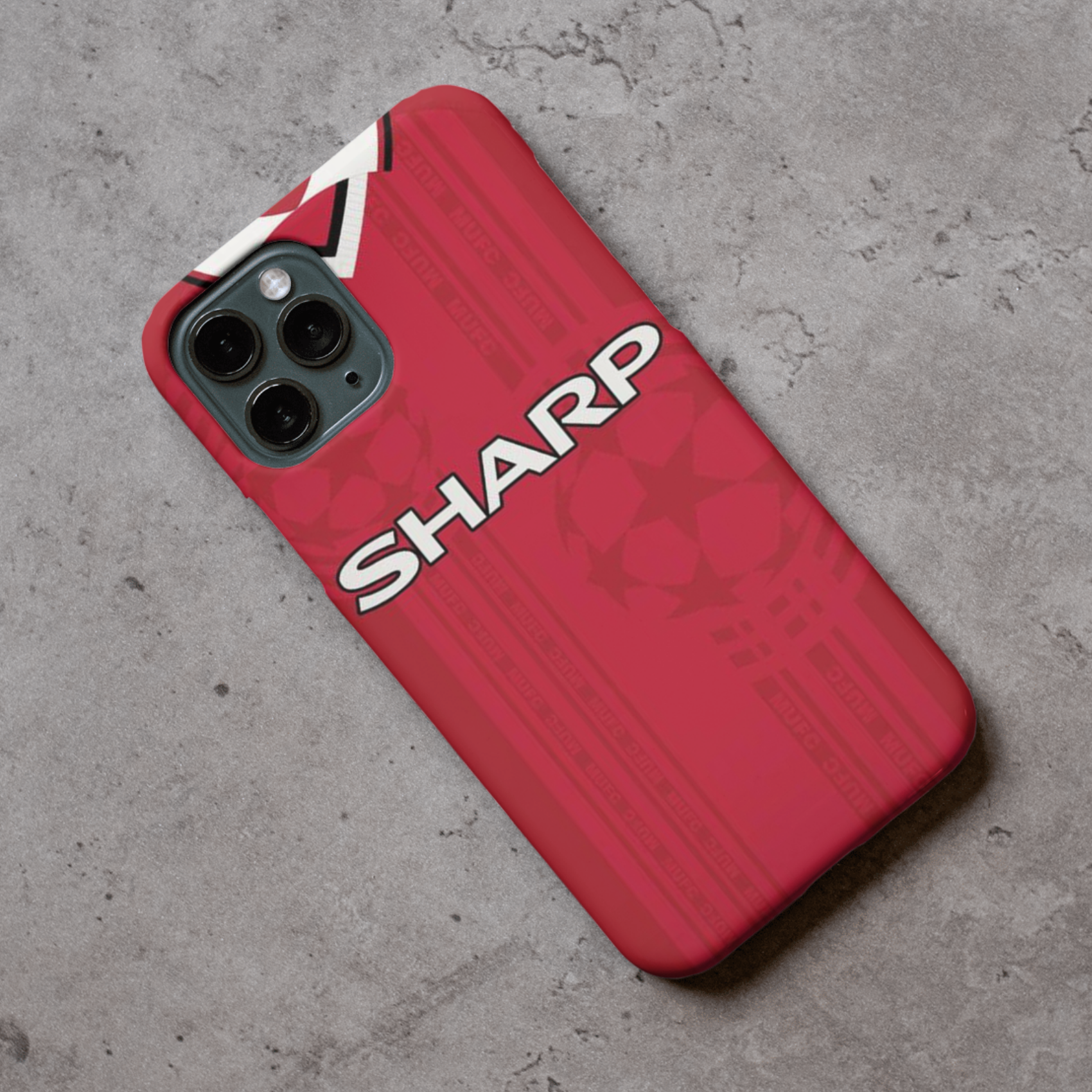 Man Utd European Retro Protective Premium Hard Rubber Silicone Phone Case Cover