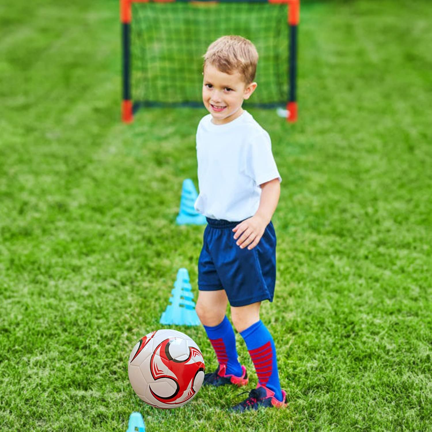 Soccer Ball Size 3,4,5 with Pump Needle Anti-Explosion Design Indoor Outdoor Suitable for Kids School Training Practice or Boys Girls Toddlers Gift - Image 6