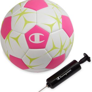 Champion Youth & Adult Soccer Ball - Paneled Design, Enhanced Control, Durable Cover & Butyl Bladder, for Indoor & Outdoor Training, Sizes 3, 4, 5, Includes 6" Pump