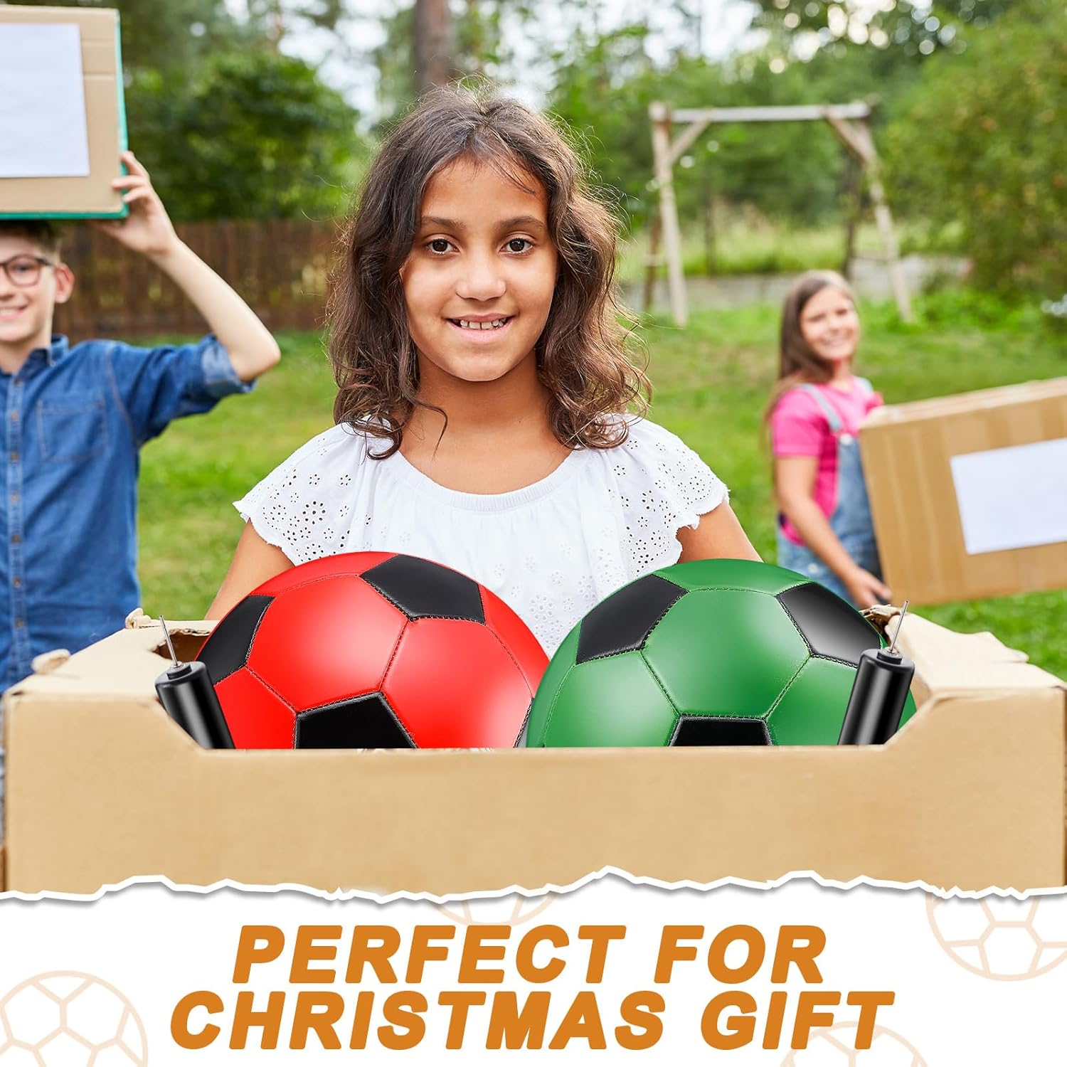 12 Pack Operation Christmas Bulk Items Soccer Ball with Pump Needles, Official Size 3/4/5 Soccer Ball Deflated Gift for Christian Charity Donation Training Practice - Image 5