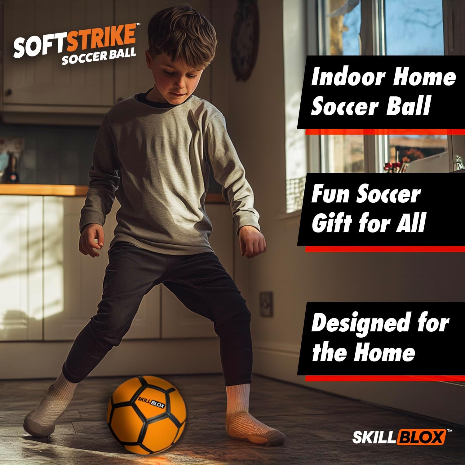 SoftStrike Home Indoor Skills Training Soccer Ball - Soccer Gifts for Boys - Skills Ball for House - Size 4 - Image 3