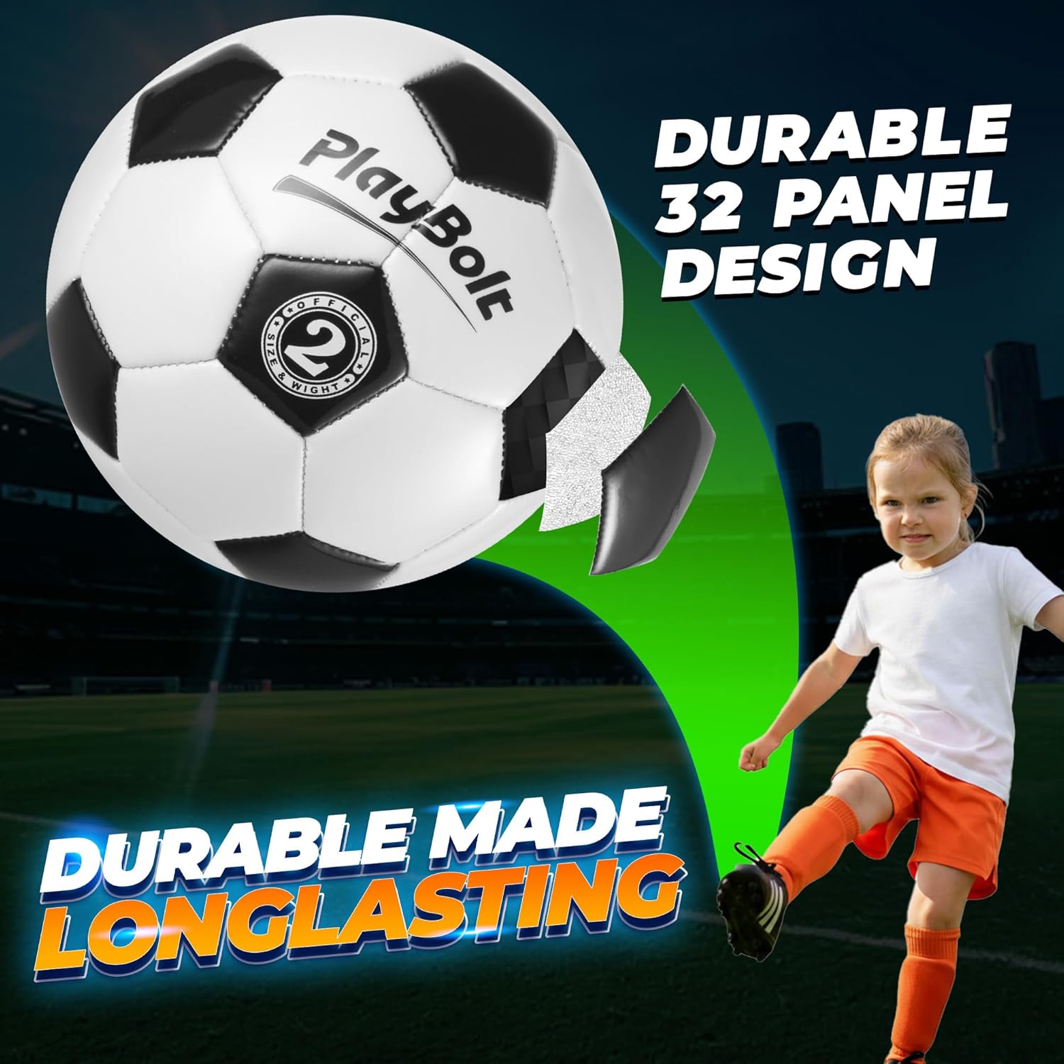 Soccer Ball Size 2 - (Pack of 1 or 4) Size 2 Soccer Balls w/Pump - Classic Black White for Kids Youth Toddler Sports, Indoor Outdoor - Image 4