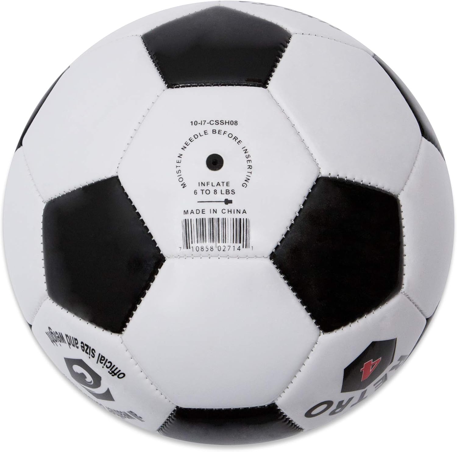 Champion Sports? Retro Soccer Ball – Classic Black & White Design, Soft-Touch TPU Cover, All-Weather Ball for Club Play, Gym Class & Recreation, Multiple Sizes - Image 2