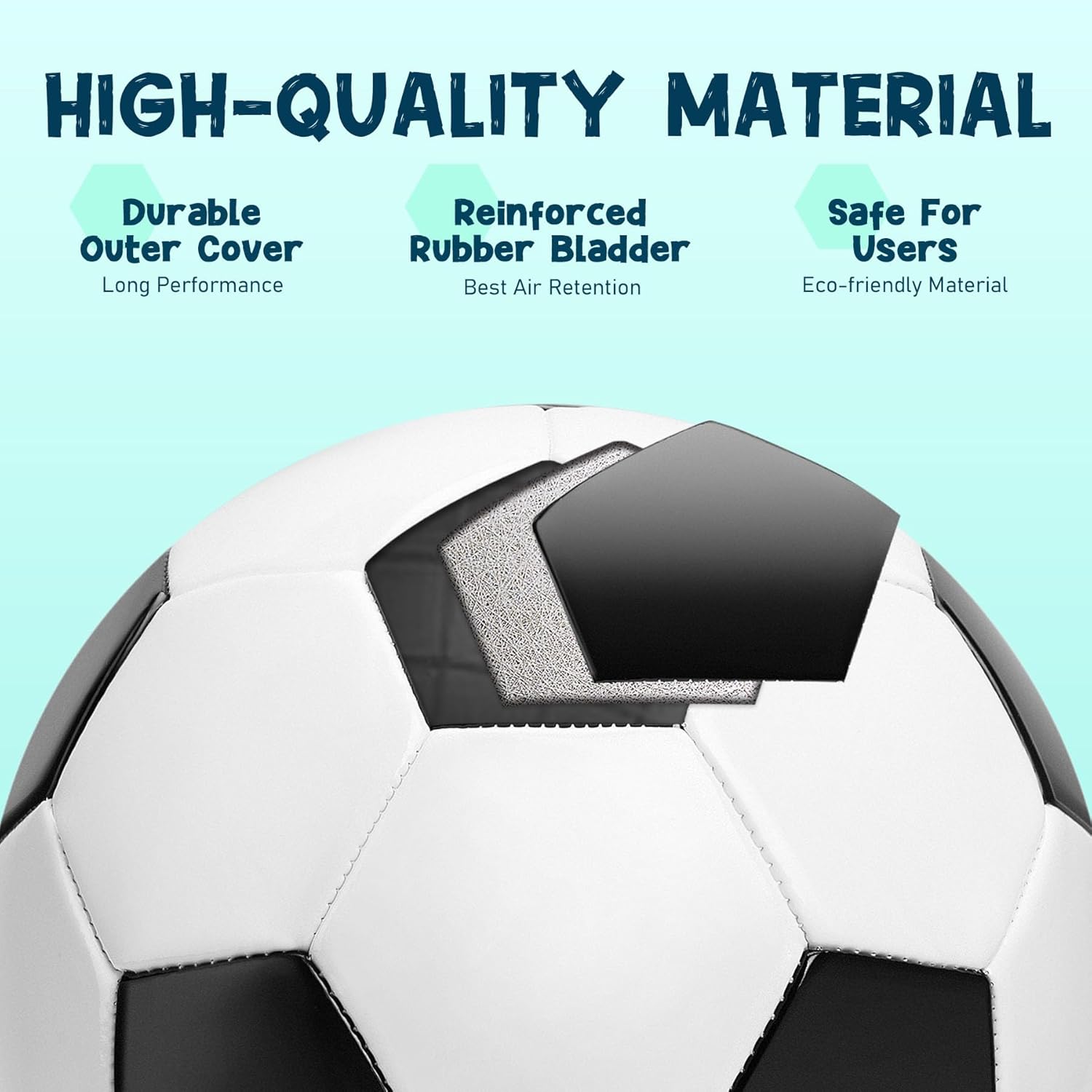 Soccer Ball Size 3/4/5 with Pump & Bag - Pack of 1, 2 or 3 - Operation Christmas Balls - Classic Black & White - Indoor Outdoor - Durable & Long-Lasting - Ideal Gift for Toddler Kids Youth & Adults - Image 3