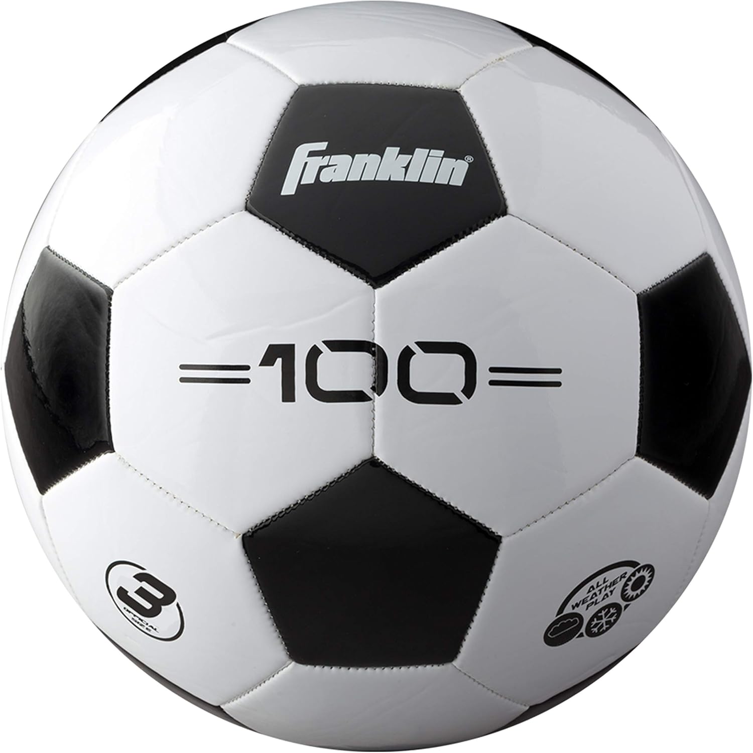 Franklin Sports Soccer Balls - Youth & Adult - Sizes 3, 4 & 5 - Single & Bulk Packs - Black & White
