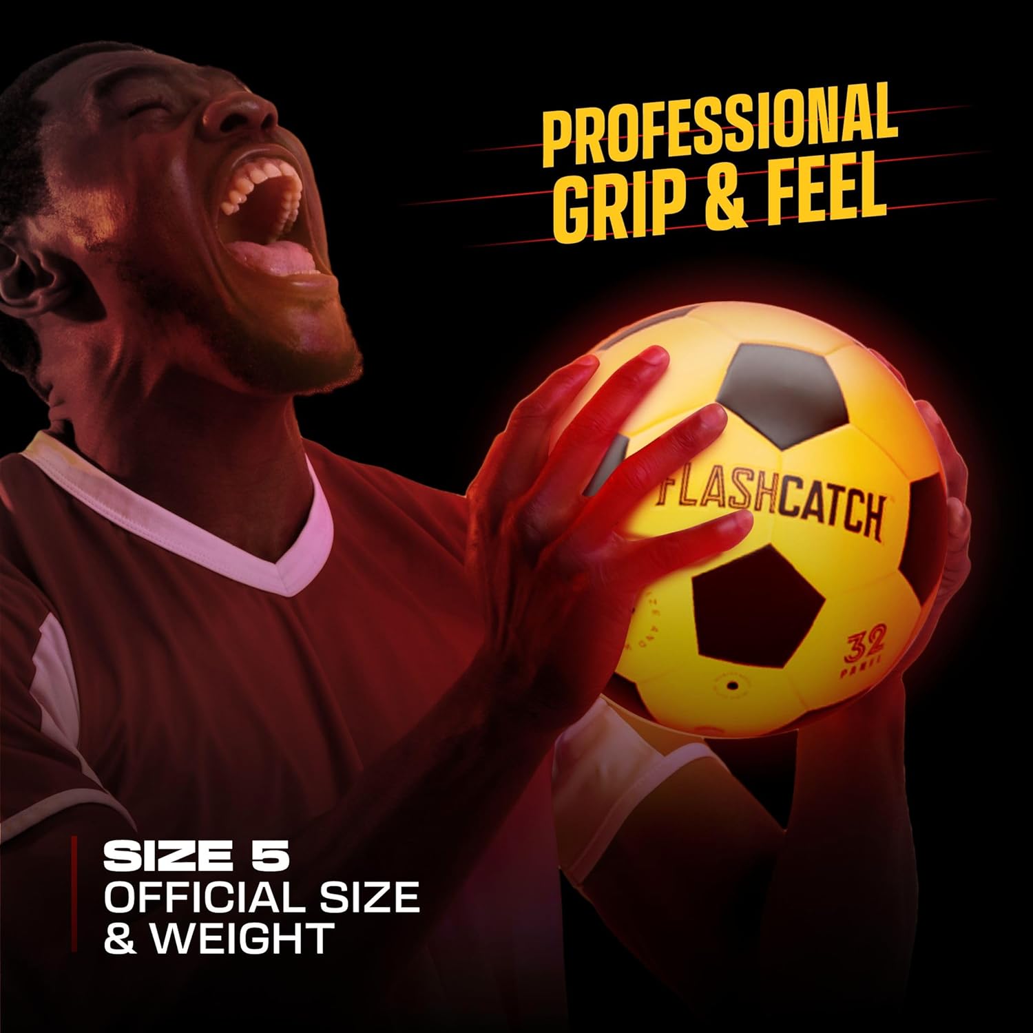 Light Up Soccer Ball - Glow in The Dark - NO 5 - Sports Gear Gifts for Boys & Girls 8-15+ Year Old - Kids, Teens Gift Birthday Ideas - Cool Boy Toys Ages 8 to 15 Glowing Night Activity - Image 3