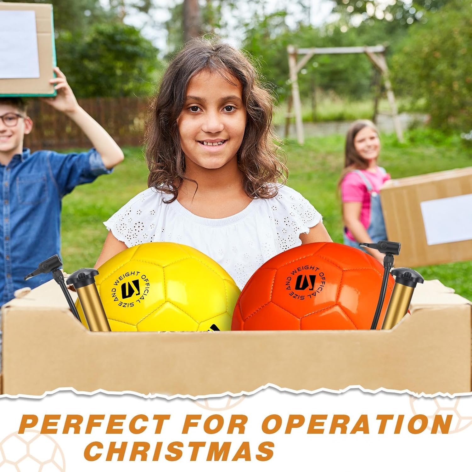 6 Pcs Operation Christmas Soccer Ball Bulk with Pump Needles, Official Deflated Soccer Ball Gift for Youth Adult Game Training Practice Christian Charity Donation - Image 6