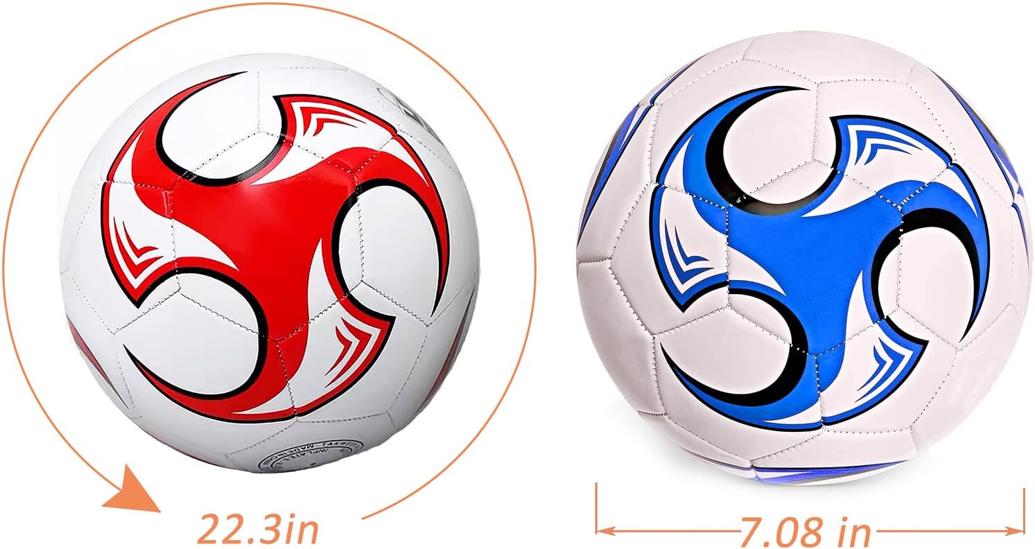 Soccer Ball Size 3,4,5 with Pump Needle Anti-Explosion Design Indoor Outdoor Suitable for Kids School Training Practice or Boys Girls Toddlers Gift - Image 2