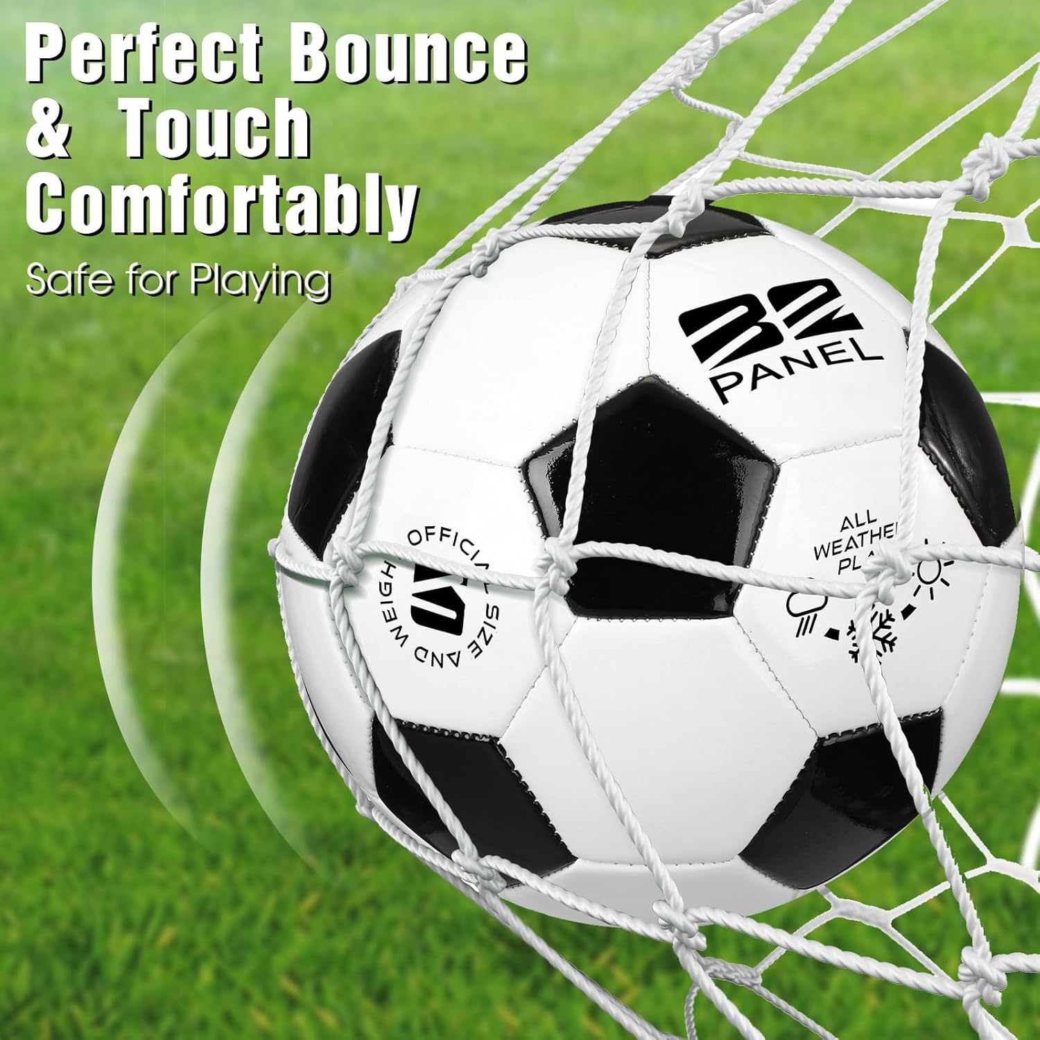 Shappy 4 Pcs Operation Christmas Deflated Soccer Ball Bulk with Pump Mesh Bag Official Size 3 4 5 Indoor Outdoor Colorful Sport Gift Child Adult Charity Donation - Image 4