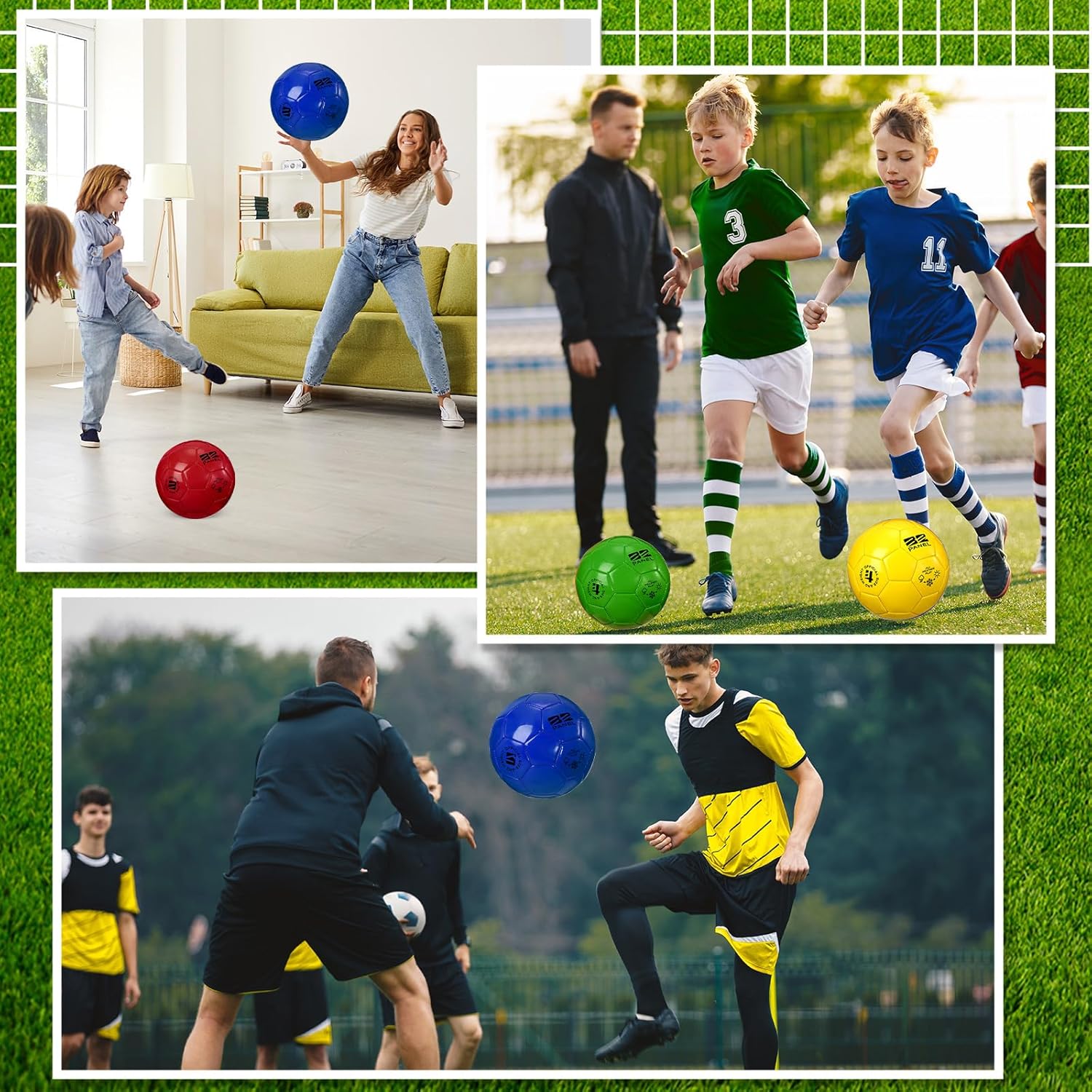 Shappy 4 Pcs Operation Christmas Deflated Soccer Ball Bulk with Pump Mesh Bag Official Size 3 4 5 Indoor Outdoor Colorful Sport Gift Child Adult Charity Donation - Image 5