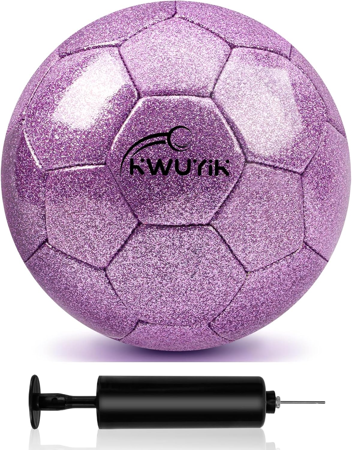 Size 3 4 5 Glitter Pink Gold Purple Soccer Ball with Pump Youth Toddler Soccer Ball for Kids Aged 4-6 6-8 8-12 Training Ball for Teens Boys Girls