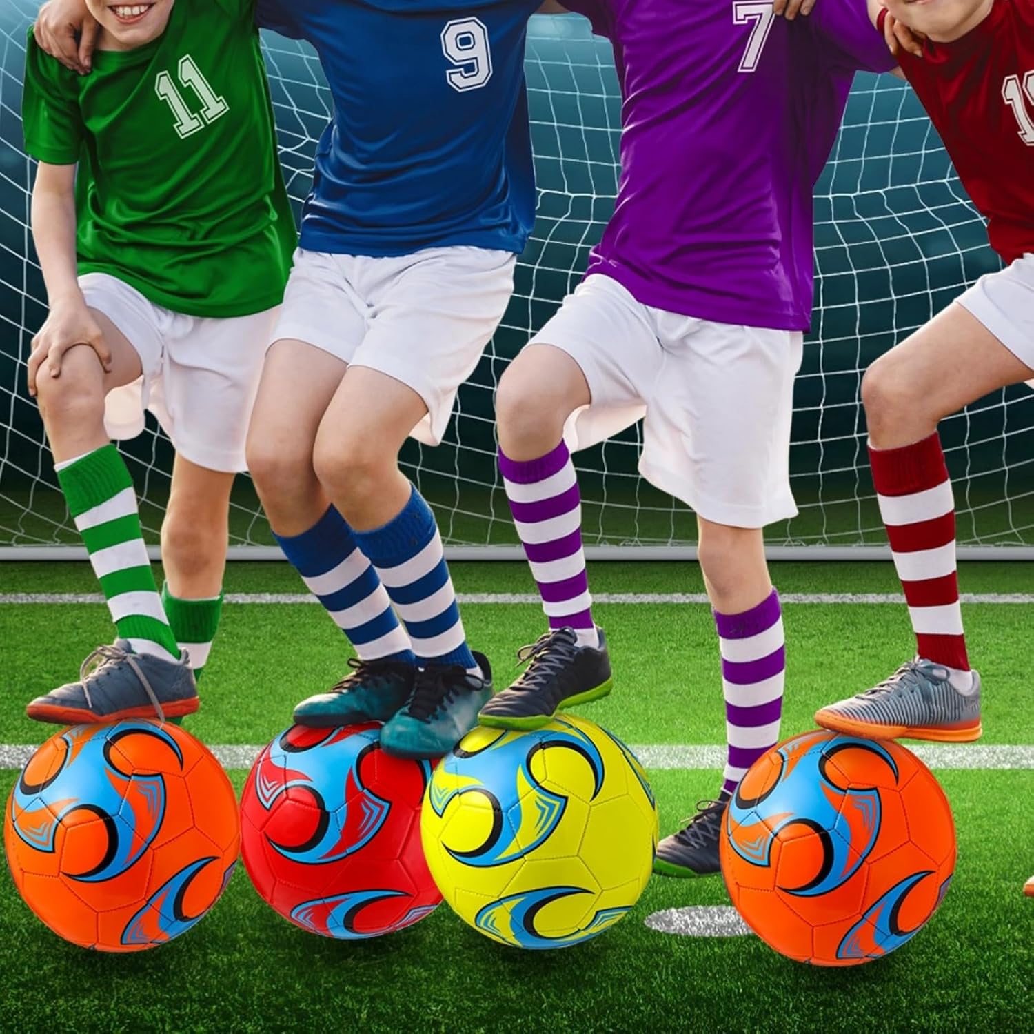 12 Sets Operation Christmas Deflated Soccer Ball Bulk with Pump Jump Rope, Bulk Soccer Balls 7.25 ft Adjustable Skipping Rope Outside Sport Balls - Image 7