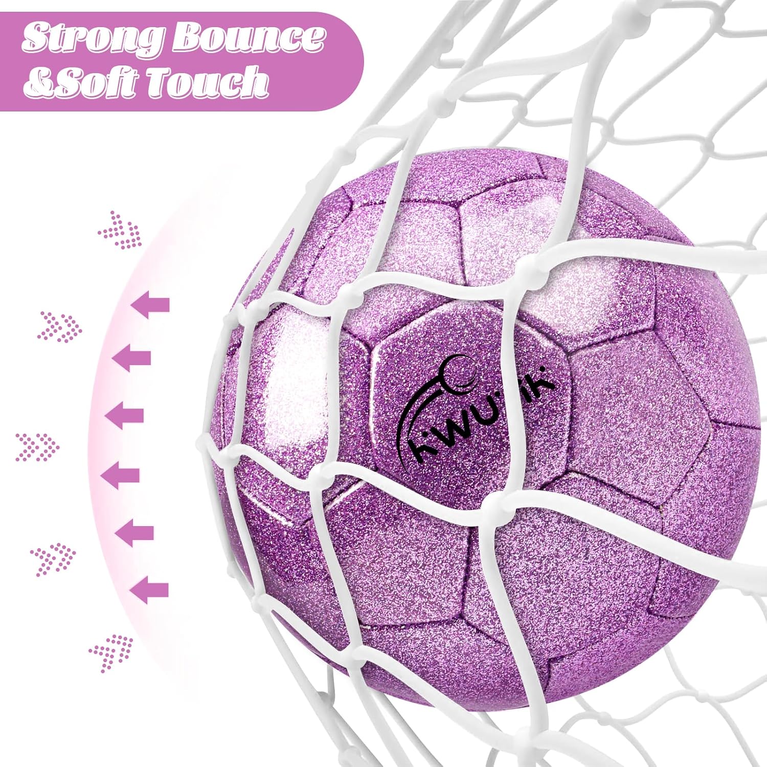 Size 3 4 5 Glitter Pink Gold Purple Soccer Ball with Pump Youth Toddler Soccer Ball for Kids Aged 4-6 6-8 8-12 Training Ball for Teens Boys Girls - Image 6