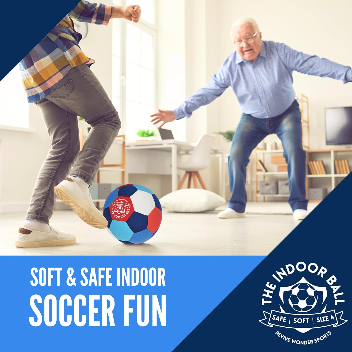 The Indoor Ball | Soft & Safe Indoor Soccer Ball, Size 4 | Essential Soft Ball for Silent Dribble, Juggling, Training | Fun Silent Soccer for Girls Boys and Young at Heart - Image 4