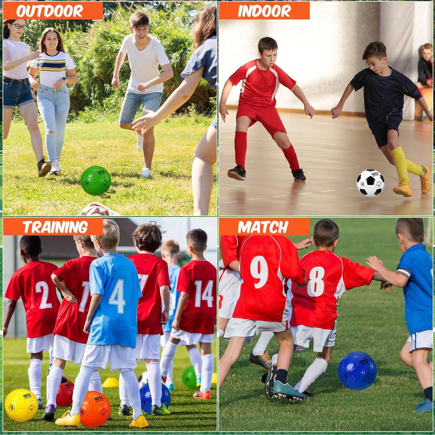 6 Pcs Operation Christmas Soccer Ball Bulk with Pump Needles, Official Deflated Soccer Ball Gift for Youth Adult Game Training Practice Christian Charity Donation - Image 5