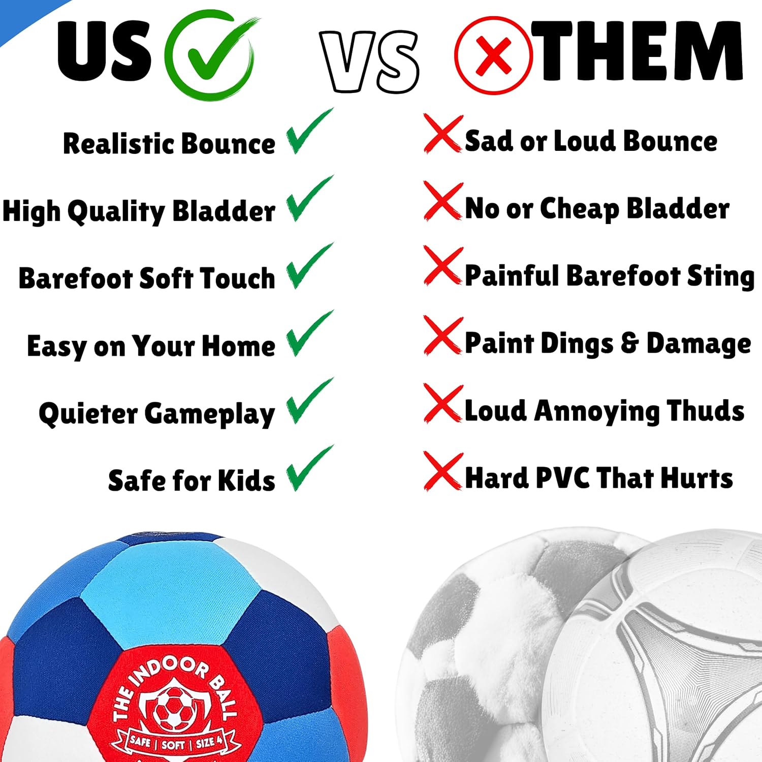 The Indoor Ball | Soft & Safe Indoor Soccer Ball, Size 4 | Essential Soft Ball for Silent Dribble, Juggling, Training | Fun Silent Soccer for Girls Boys and Young at Heart - Image 5