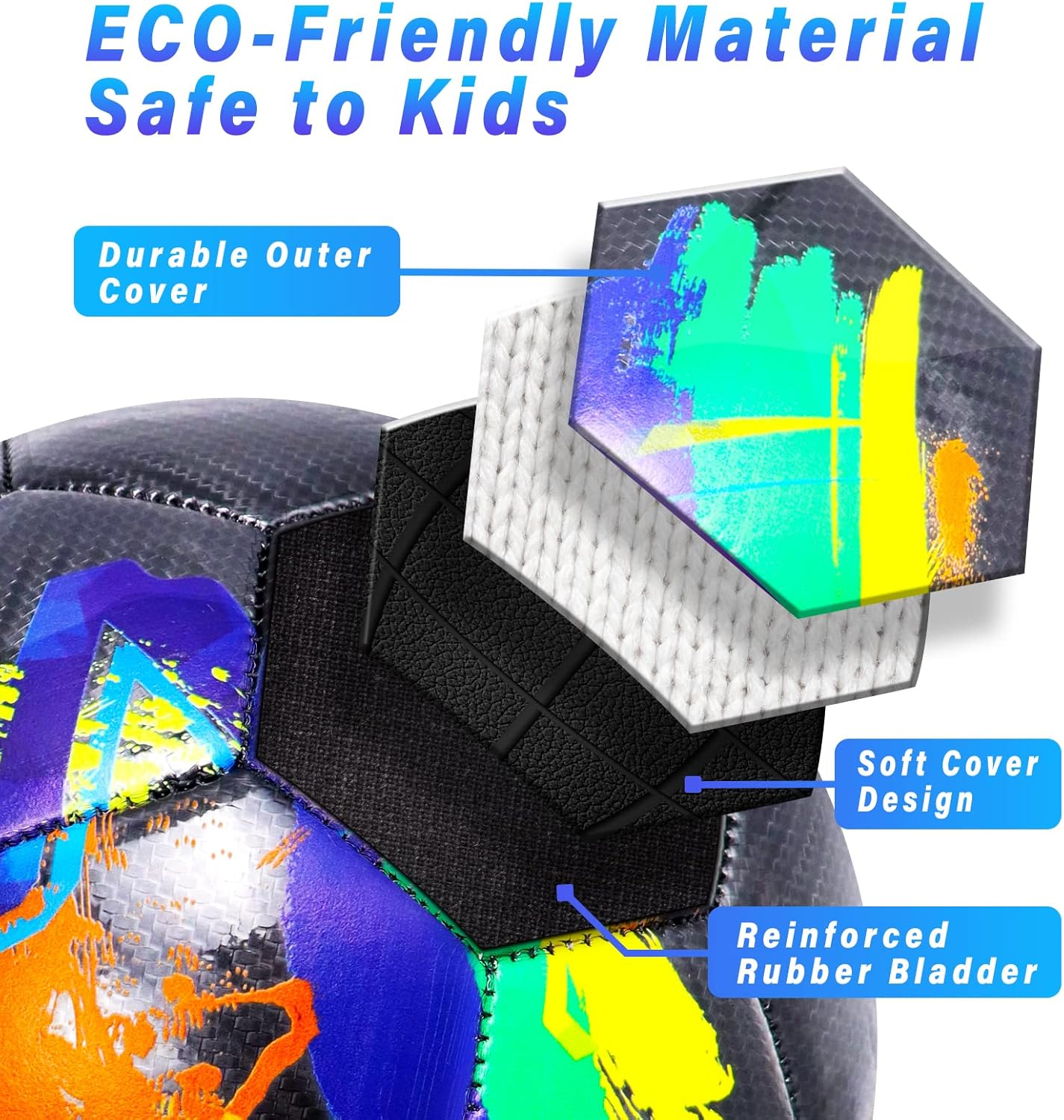 Size 4 Soccer Ball, Durable Long-Lasting Construction Soccer Balls for Kids Teens Boys Girls Youth Soccer Players Skill Practicing Training Gifts - Image 5