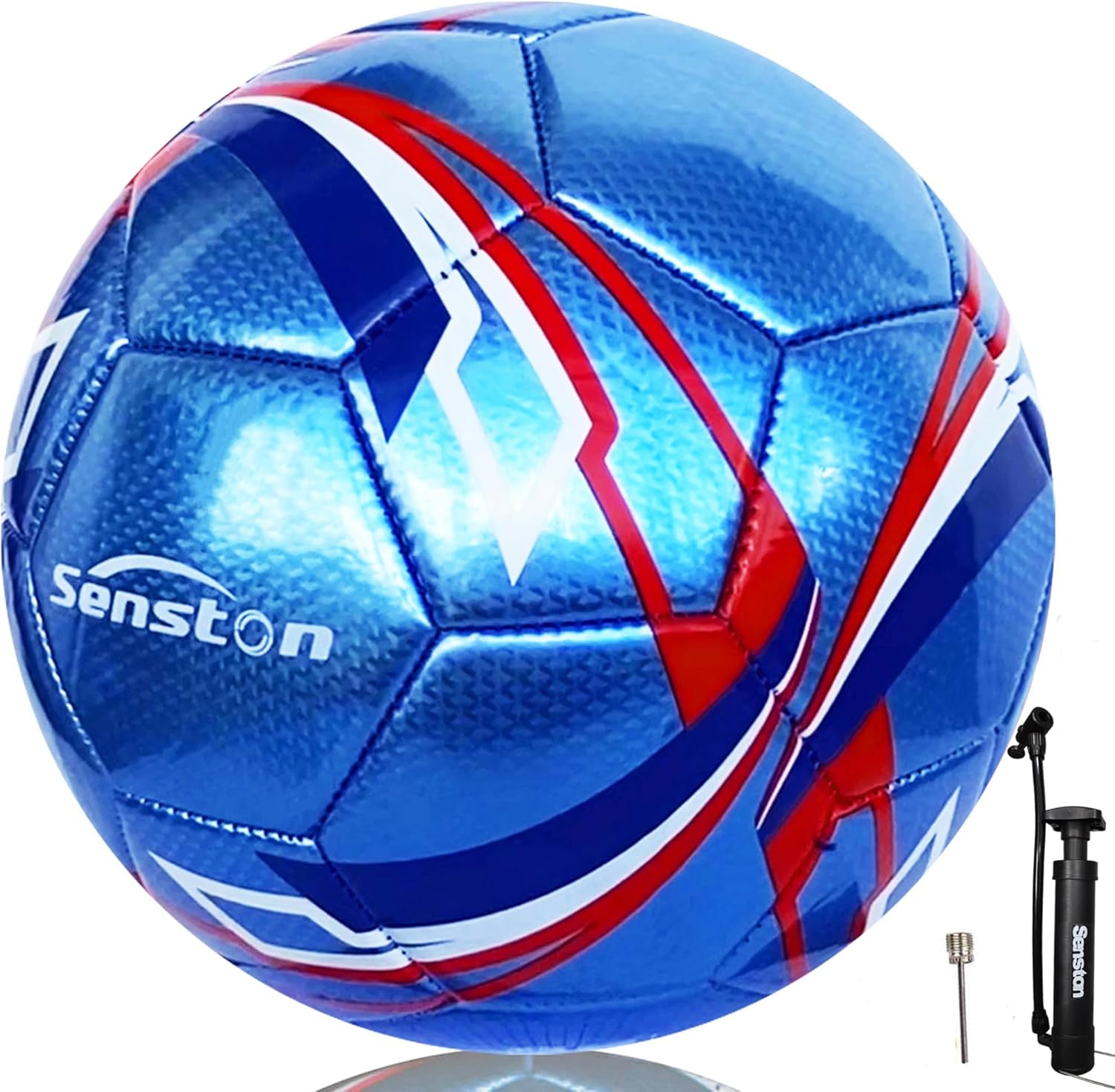 Senston Soccer Ball Size 3 & Size 4 & Size 5 for Kids and Adult Official Match Training Soccer Ball with Pump