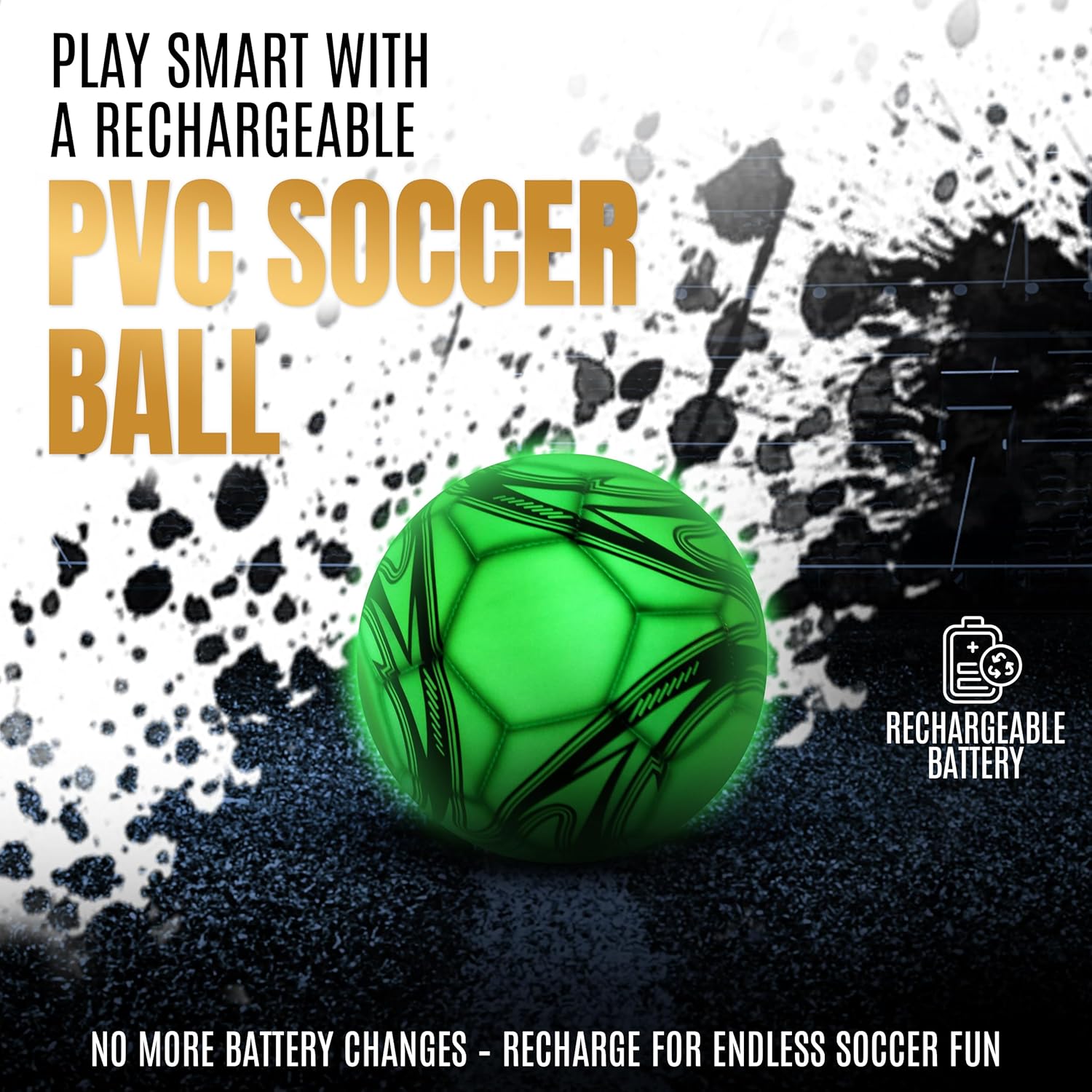 LED Light Up Soccer Ball - Size 4 & Size 5 - Only Rechargeable Soccer Ball - Attractive and Durable Designs - Gifts for Boys Ages 8-15 - Extra Bright - Image 6