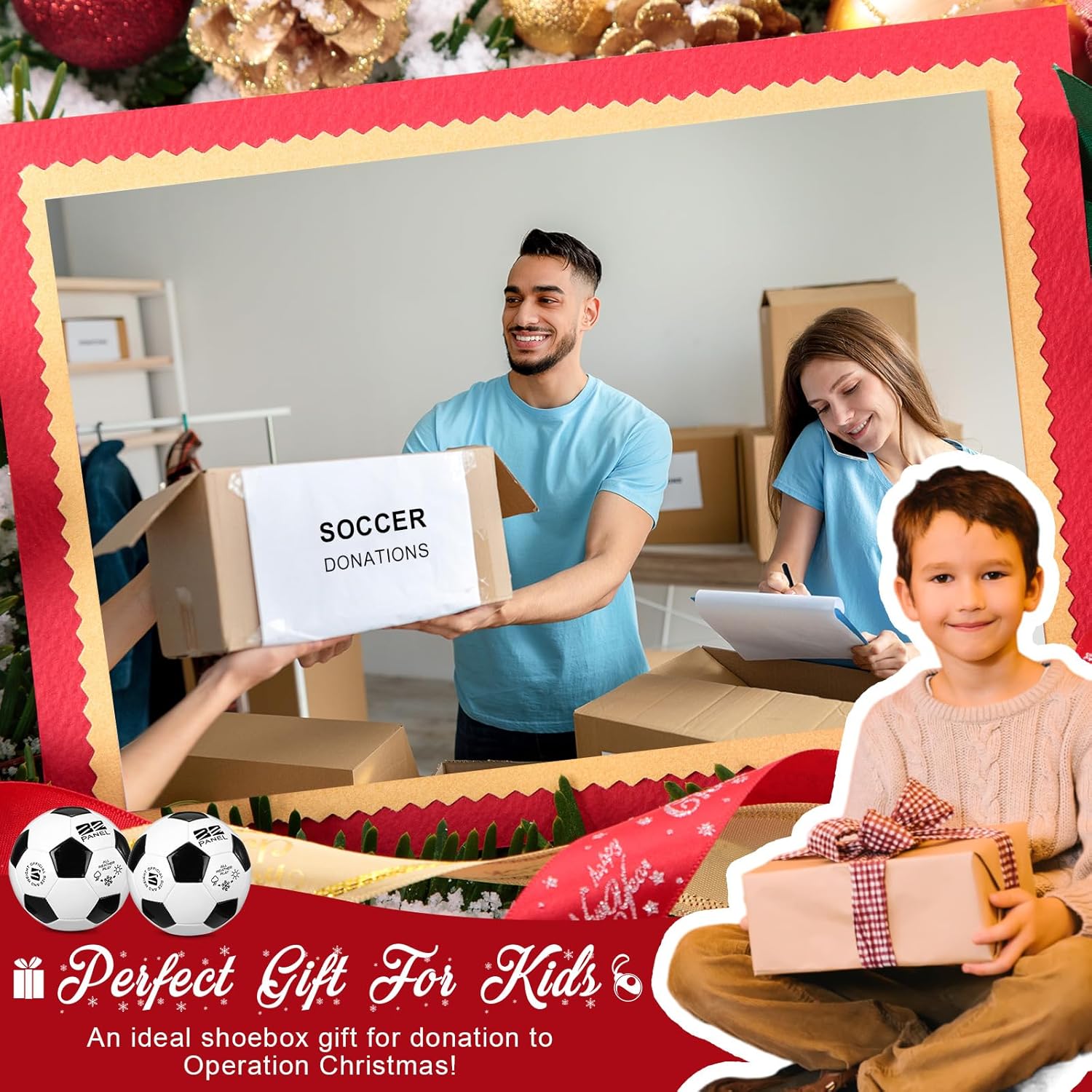 Shappy 4 Pcs Operation Christmas Deflated Soccer Ball Bulk with Pump Mesh Bag Official Size 3 4 5 Indoor Outdoor Colorful Sport Gift Child Adult Charity Donation - Image 6