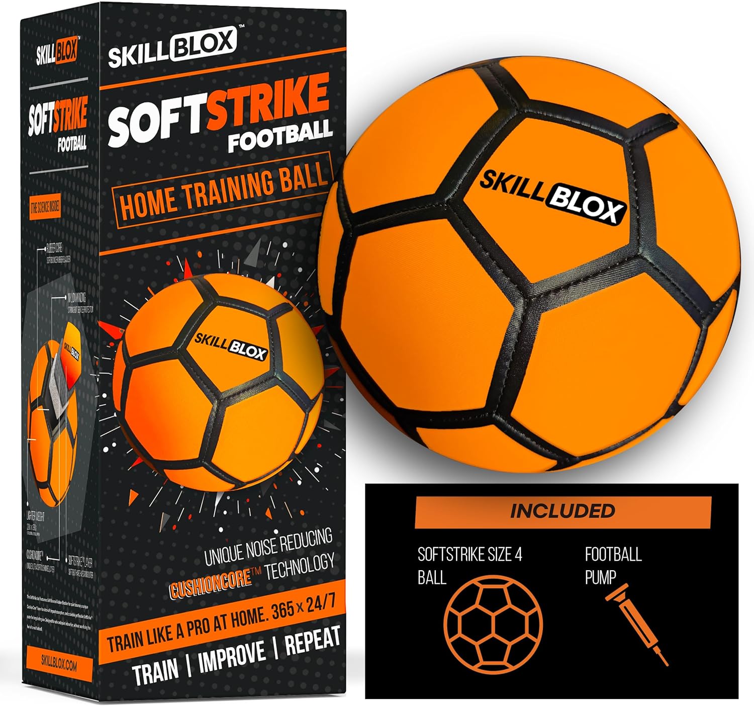 SoftStrike Home Indoor Skills Training Soccer Ball - Soccer Gifts for Boys - Skills Ball for House - Size 4 - Image 8