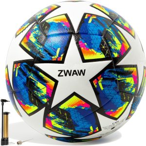 Size 5 Soccer Ball, Waterproof PU Leather, Official Match Ball, with Pump & Needles