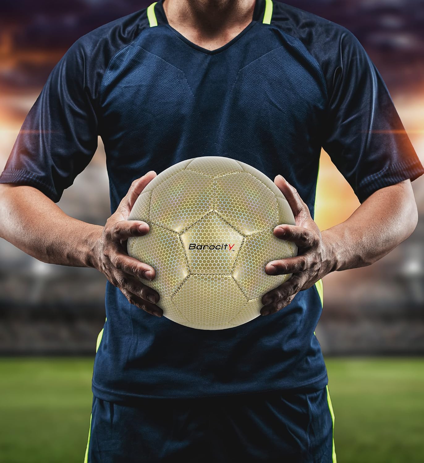 Soccer Ball - Premium Boy and Girl Official Match Ball with Cool Reflective Iridescent Rainbow Hex Pattern, Durable, Indoor, Outdoor, Training, Practice, Playtime and Games - Image 4