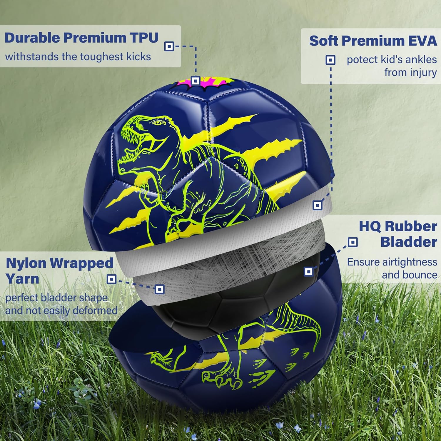 Size 3 Soccer Ball for Boys Kid Ages 3 4-6 6-8 Outdoors Indoor Sports Recreation Soccer Ball for Boys Toddlers Children Christmas Birthday - Image 5