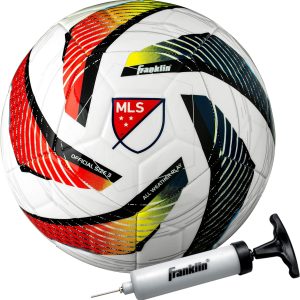 Franklin Sports MLS Tornado Soccer Ball - Soft Cover - Official Size and Weight Soccer Ball - Air Pump Included