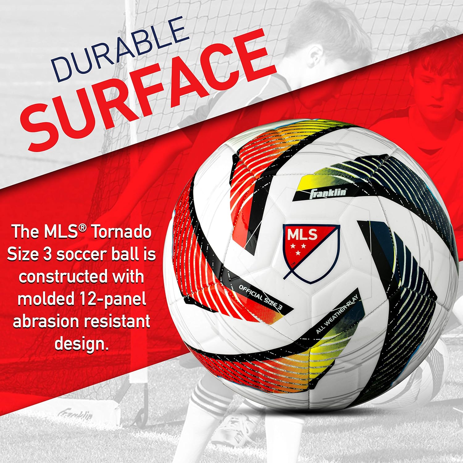 Franklin Sports MLS Tornado Soccer Ball - Soft Cover - Official Size and Weight Soccer Ball - Air Pump Included - Image 4
