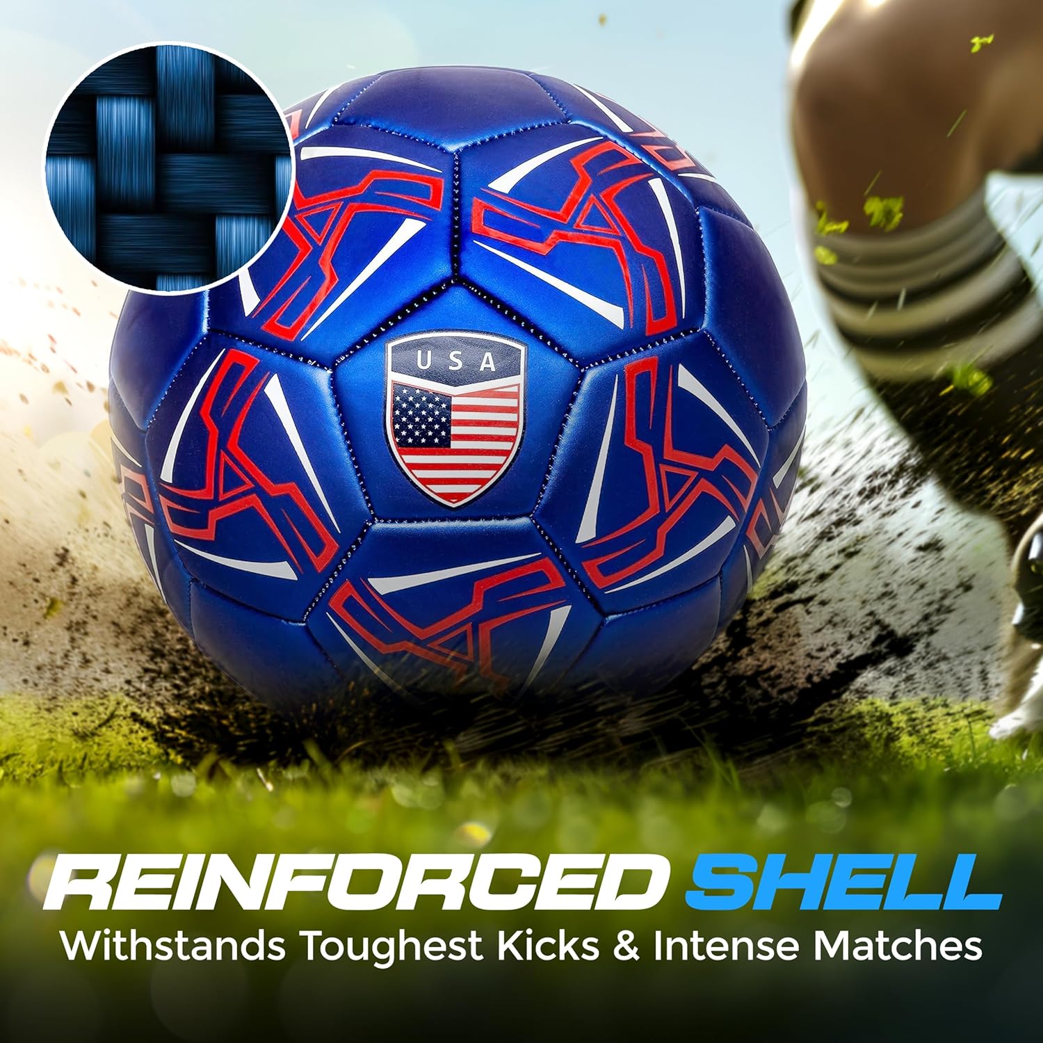 Western Star Soccer Ball USA Size 4 & Size 5 - Official Match Grade Soccer Balls - Youth & Adult - Attractive and Durable Design - Image 7