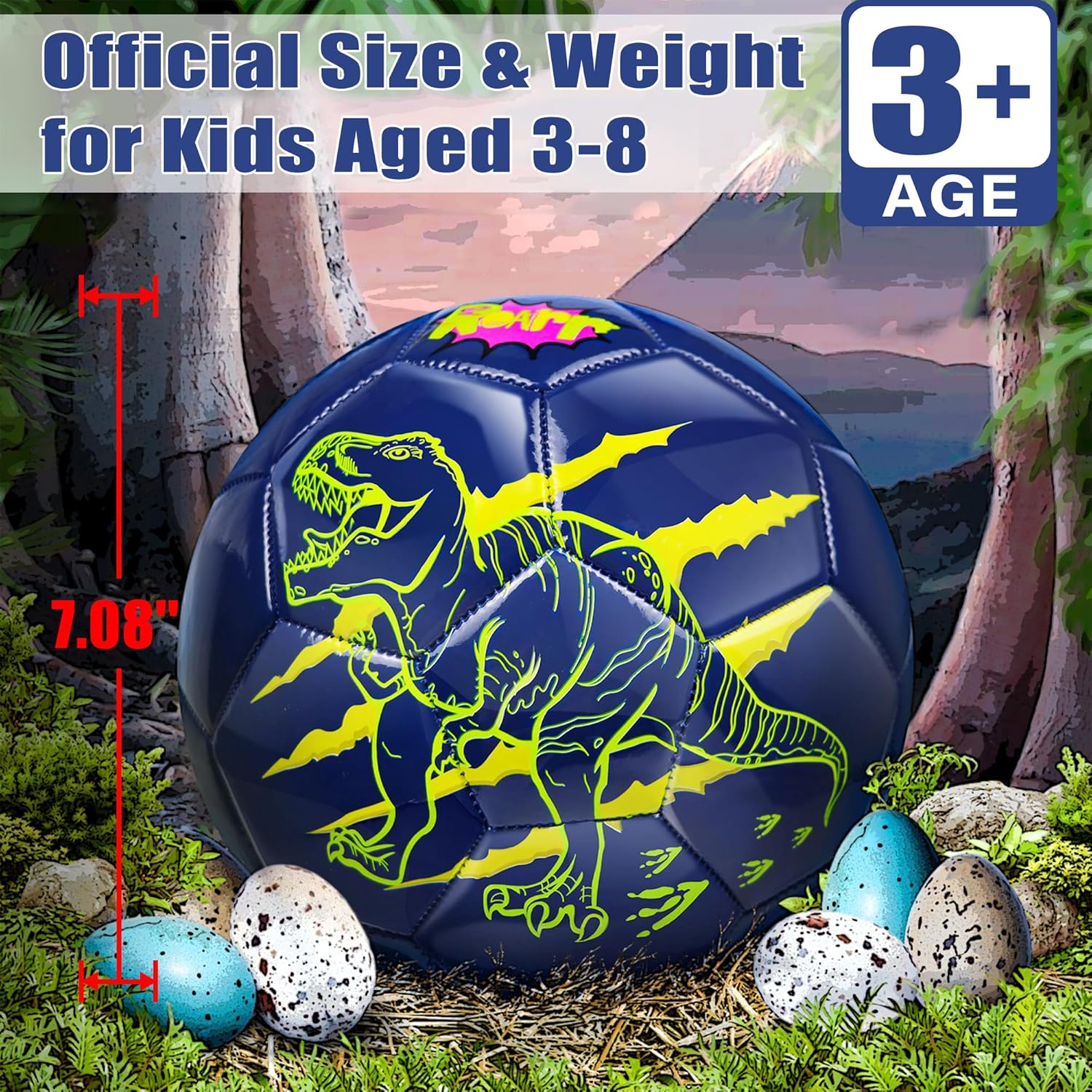 Size 3 Soccer Ball for Boys Kid Ages 3 4-6 6-8 Outdoors Indoor Sports Recreation Soccer Ball for Boys Toddlers Children Christmas Birthday - Image 2