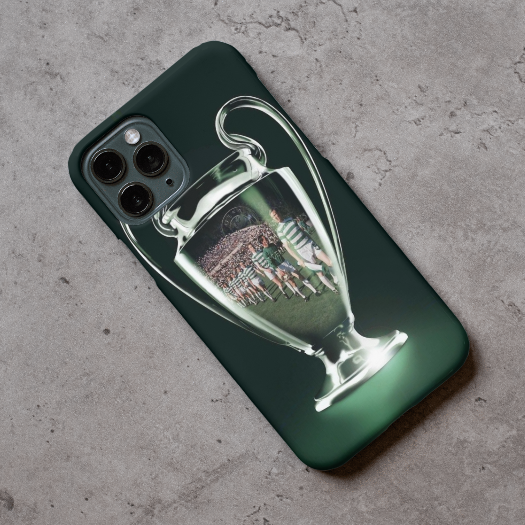 Glasgow Green & White European Cup Hard Rubber Silicone Premium Phone Case
