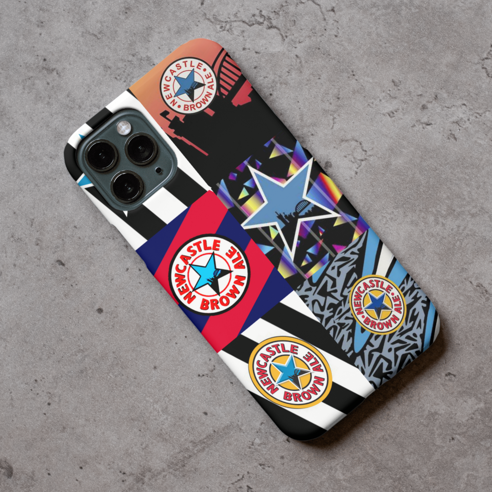 Newcastle United Retro Collection Premium Protective Hard Rubber Silicone Phone Case Cover