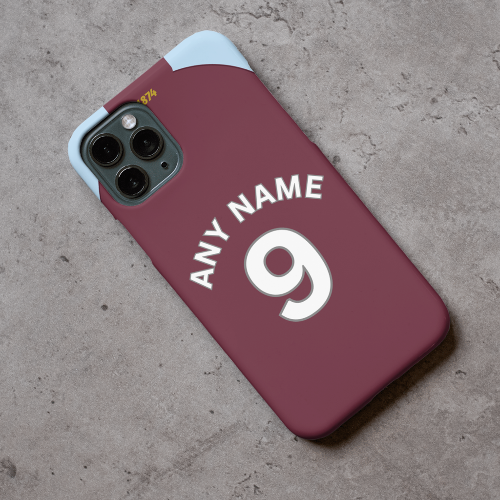 Aston Villa 2025/26 Home Football Shirt (choose any Name and Number) Protective Premium Rubber Silicone Phone Case
