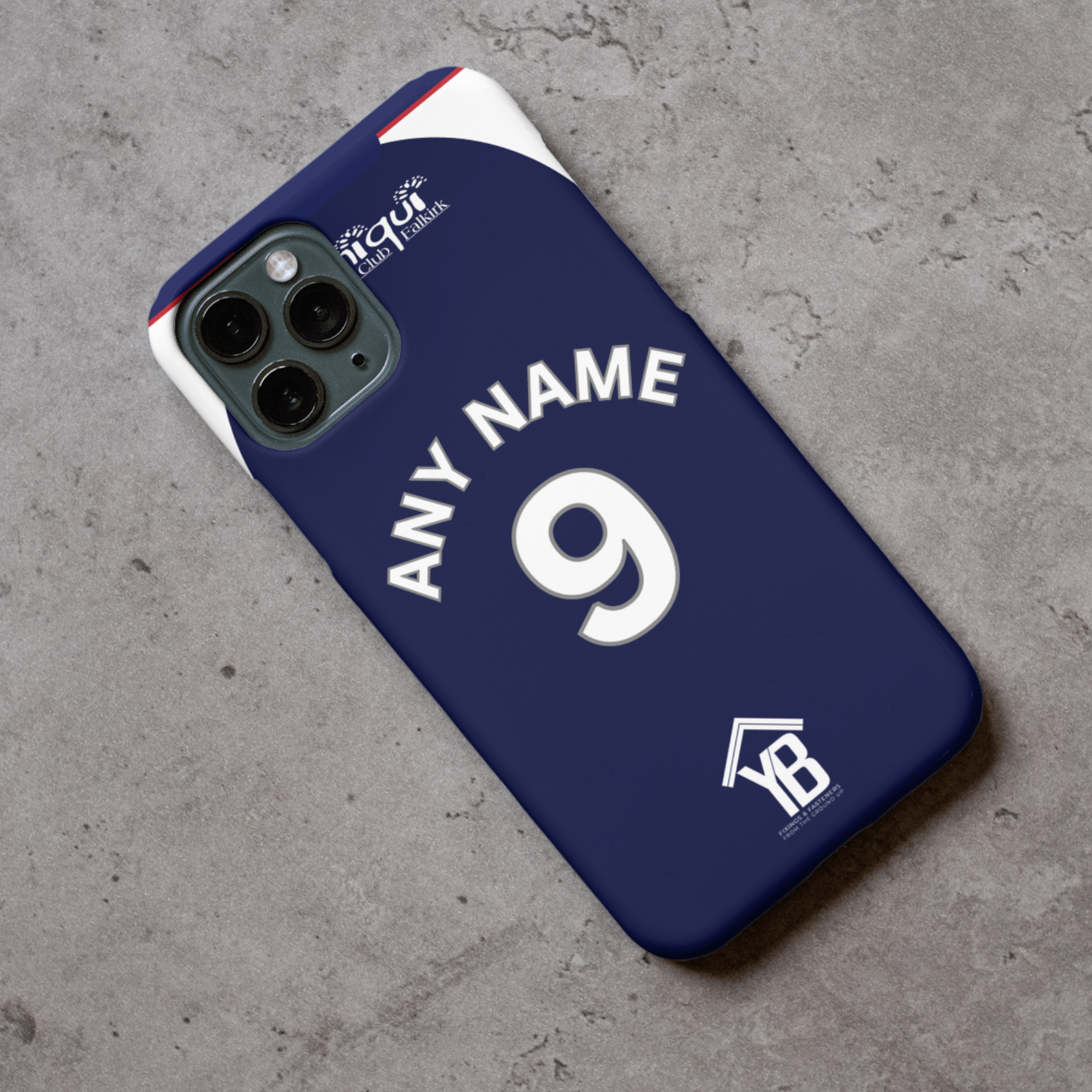 Falkirk 2025/26 Home Football Shirt (choose any Name and Number) Protective Premium Rubber Silicone Phone Case