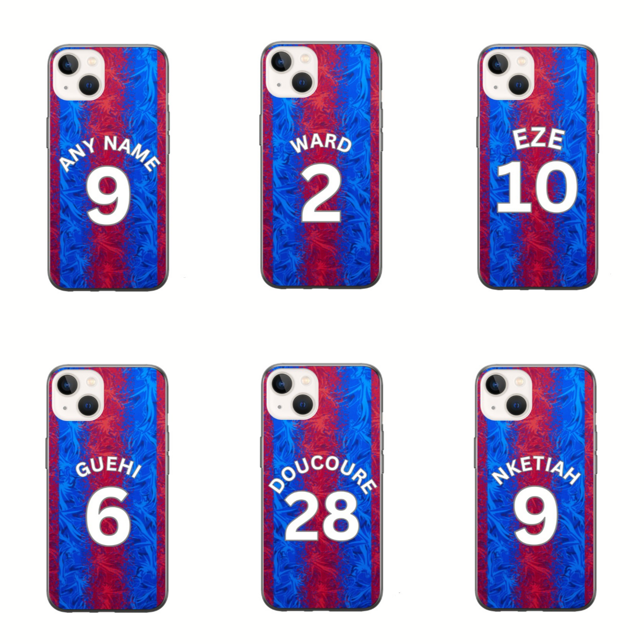 Crystal Palace 2024-2025 Home Football Shirt (choose any Name and Number) Protective Premium Rubber Silicone Phone Case