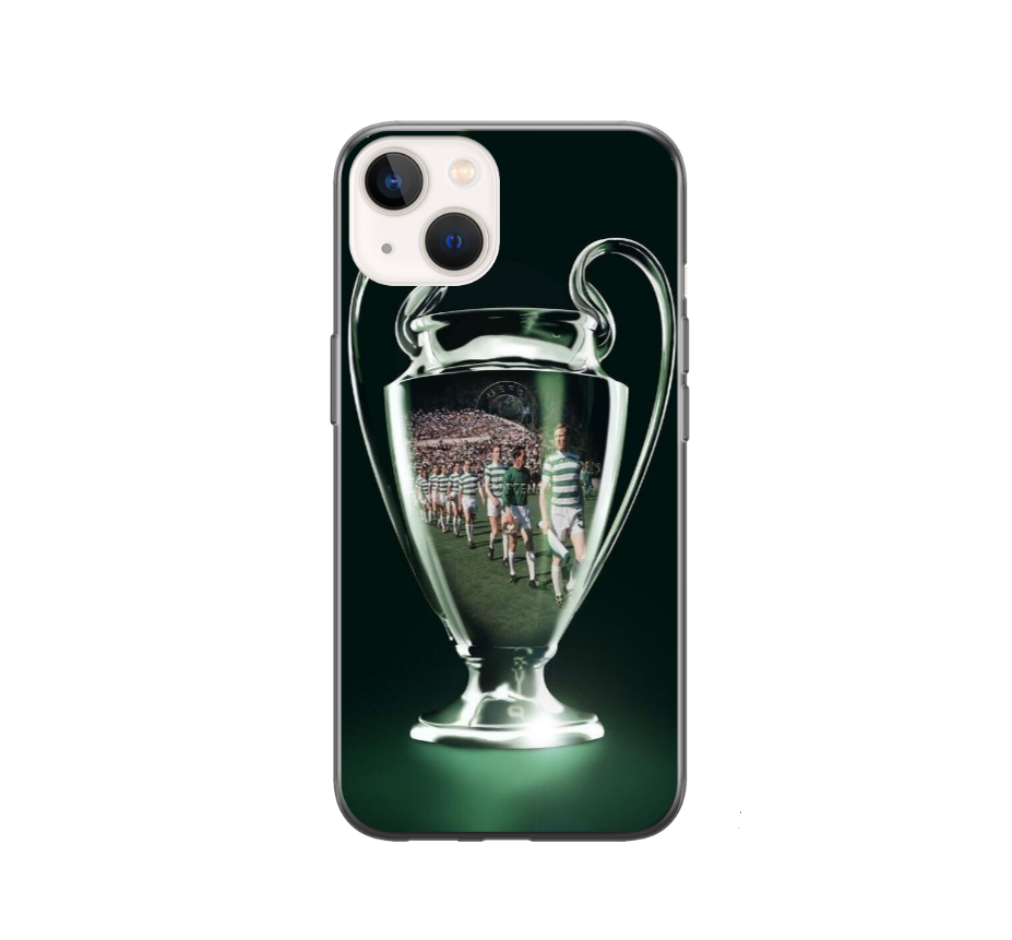 Glasgow Green & White European Cup Hard Rubber Silicone Premium Phone Case - Image 3
