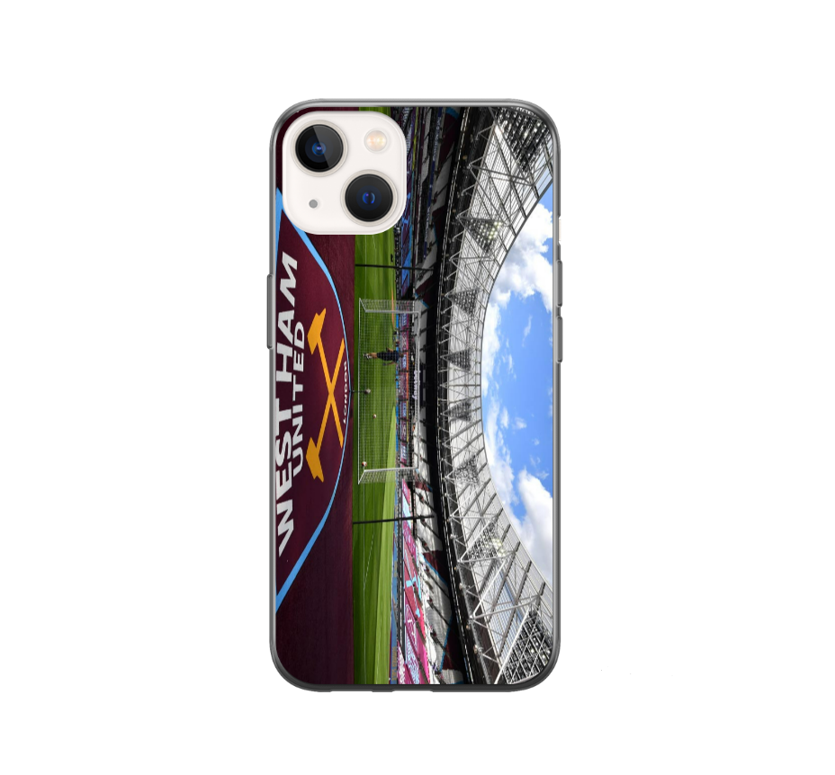 WH London Claret & Blue Stadium Protective Premium Hard Rubber Silicone Phone Case Cover - Image 2