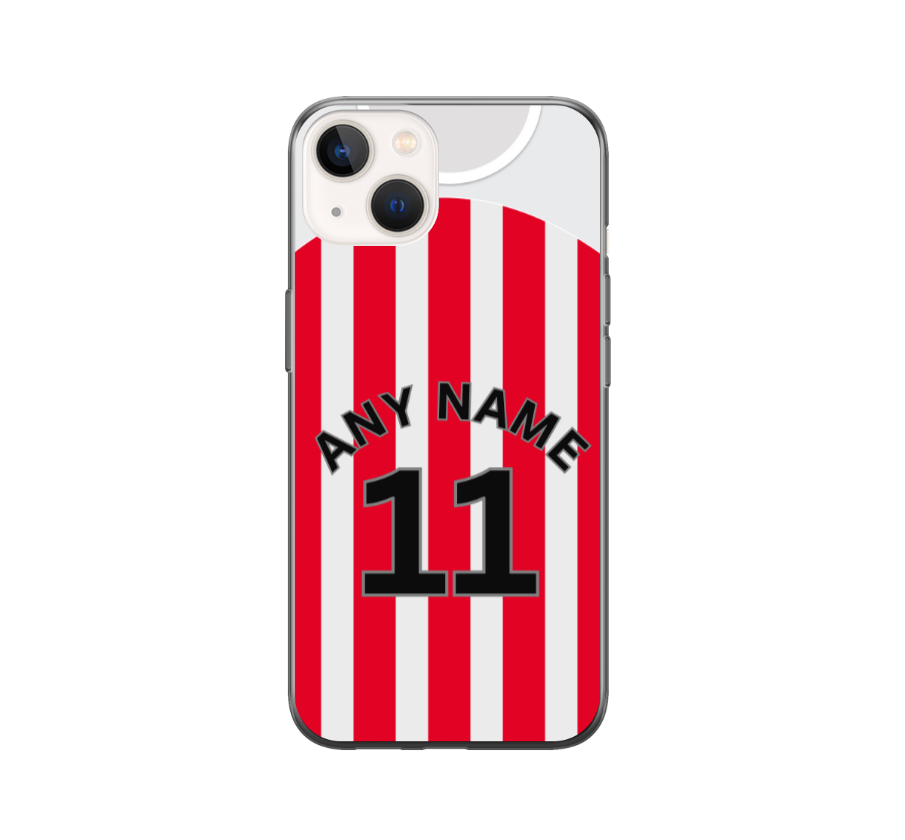 Sunderland 2023-2024 Home Football Shirt (choose any Name and Number) Protective Premium Rubber Silicone Phone Case - Image 2