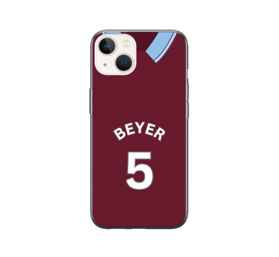 Burnley 2023-2024 Home Football Shirt (choose any Name and Number) Protective Premium Rubber Silicone Phone Case - Image 3