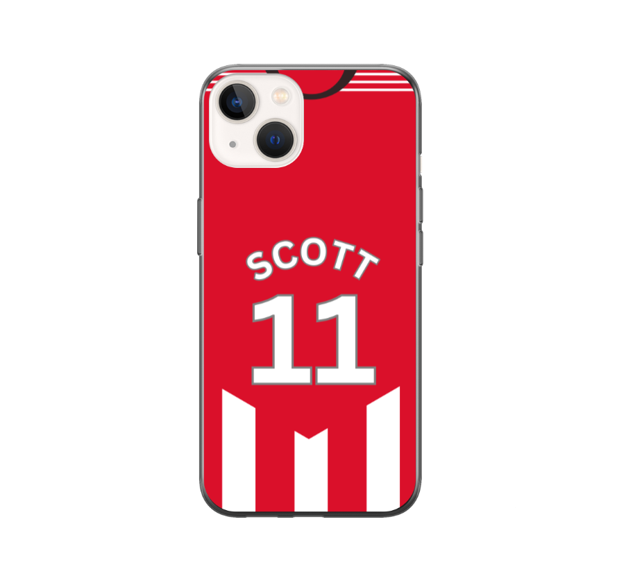 Exeter 2023-2024 Home Football Shirt (choose any Name and Number) Protective Premium Rubber Silicone Phone Case - Image 3